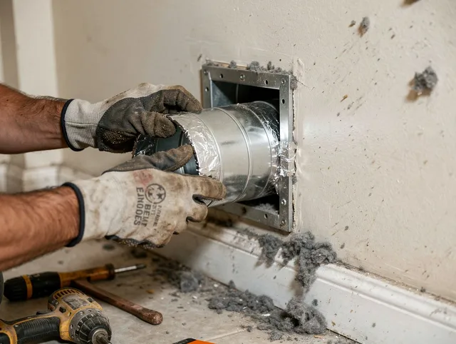 Professional dryer vent repair and installation by La Mirada Dryer Vent Cleaning in La Mirada
