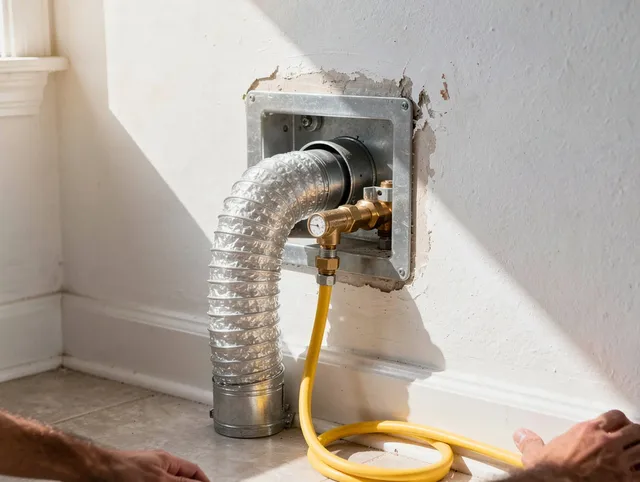 La Mirada Dryer Vent Cleaning certified technician performing specialized gas dryer vent cleaning in La Mirada